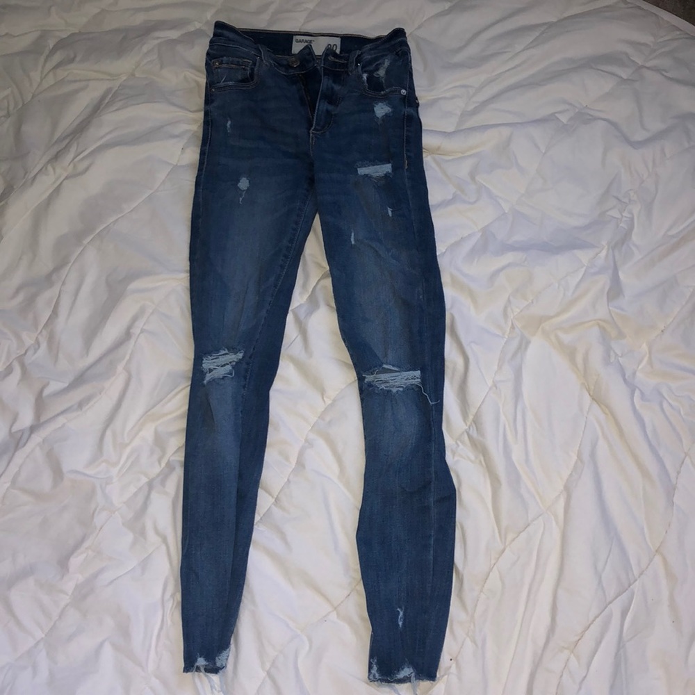 dark blue ripped skinny jeans